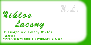 miklos lacsny business card